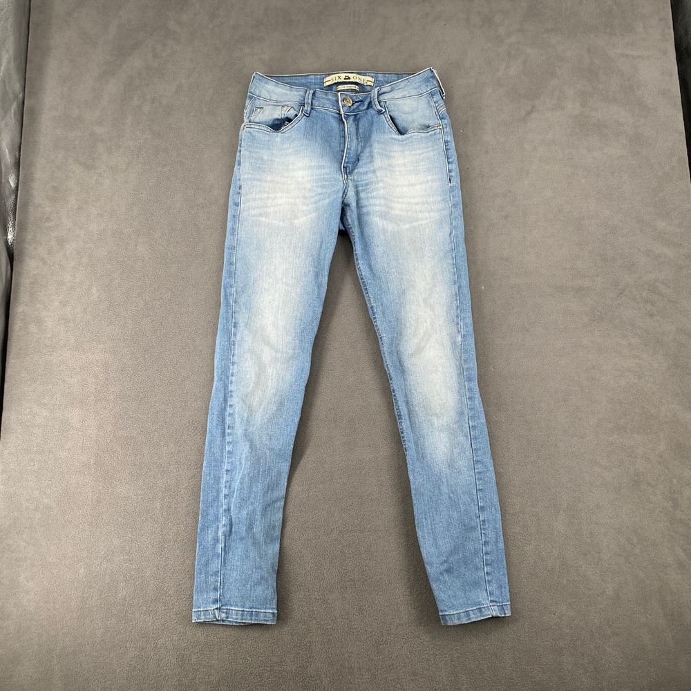Six One Light Wash Skinny Jeans Womens Size 38 Light Blue Stretch Denim 5806